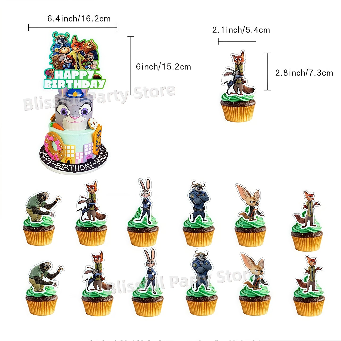 Zootopia Party Favors Slap Bracelets Keychain Stamp Popcorn Box Gift Bag Fillers Kids Birthday Decor Baby Shower Supplies Gifts