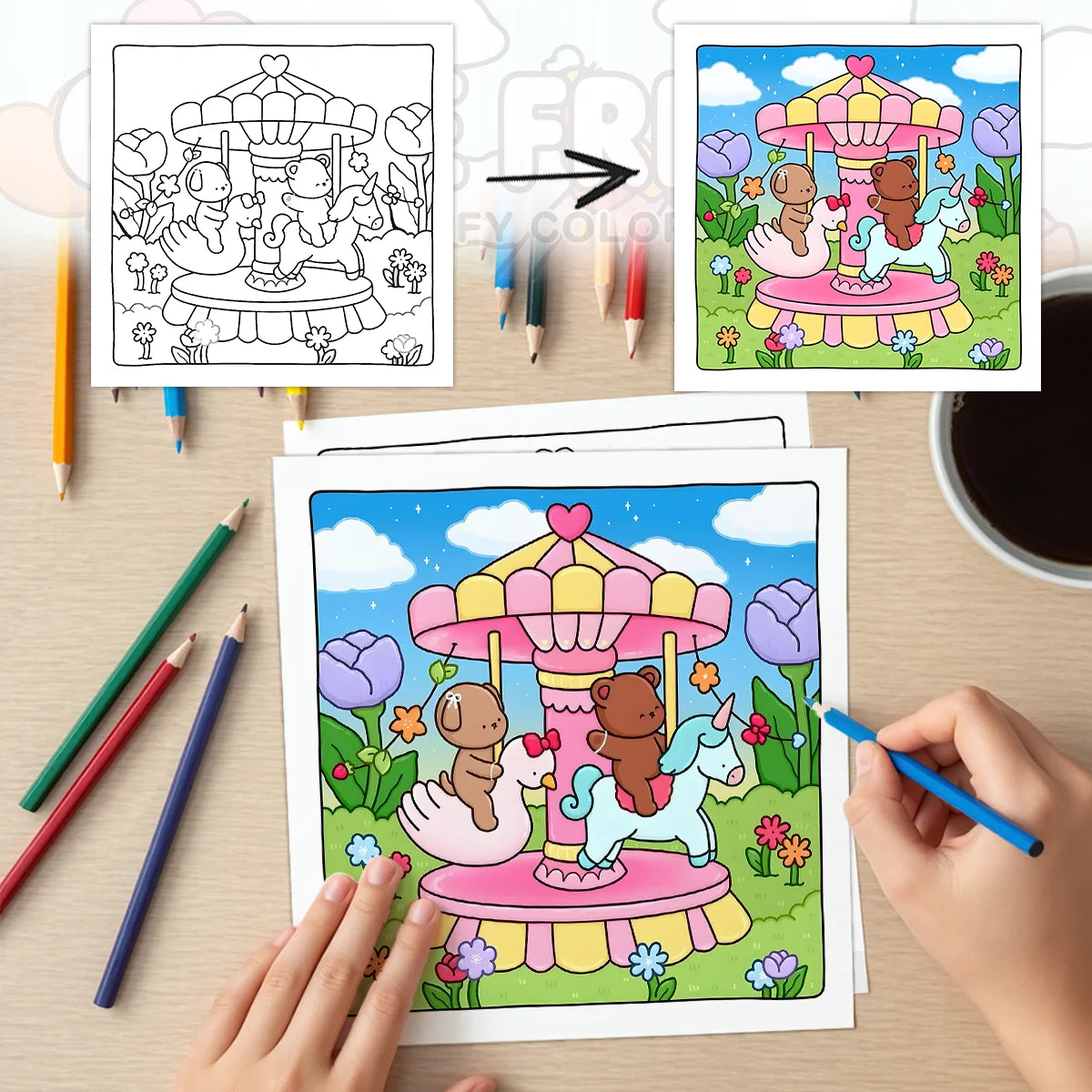 CLOSE FRIENDS Coloring Book for Adult Featuring Bold-easy Pattern for Relaxation Kids Educational DIY Painting Drawing Book
