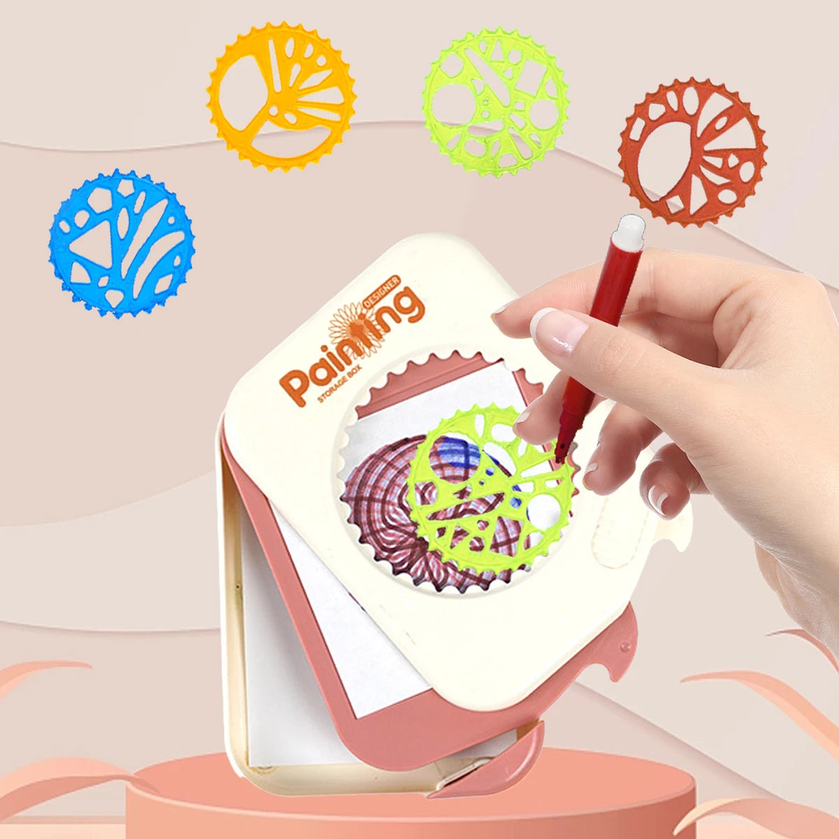 Spirograph Drawing Toys, Geometric Drawing Art Set Classic Gear Design Special-shaped Ruler Creative Painting Template Gifts