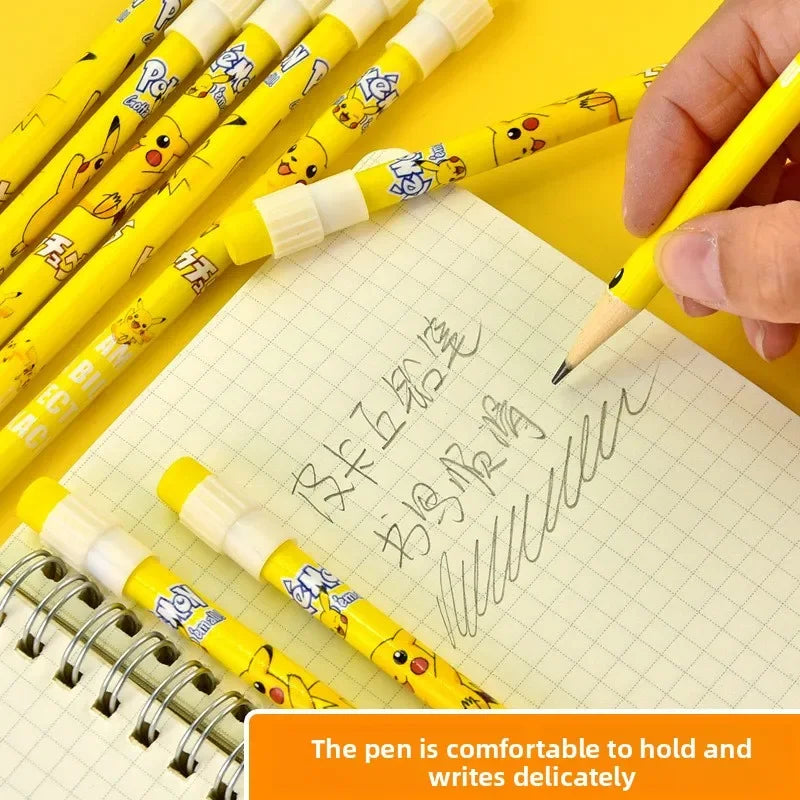 Pokemon Themed Stationery Set 12Pcs Boxed Pencils with Eraser Pencil Sharpener Anime School Office Tools Children Kawaii Gifts