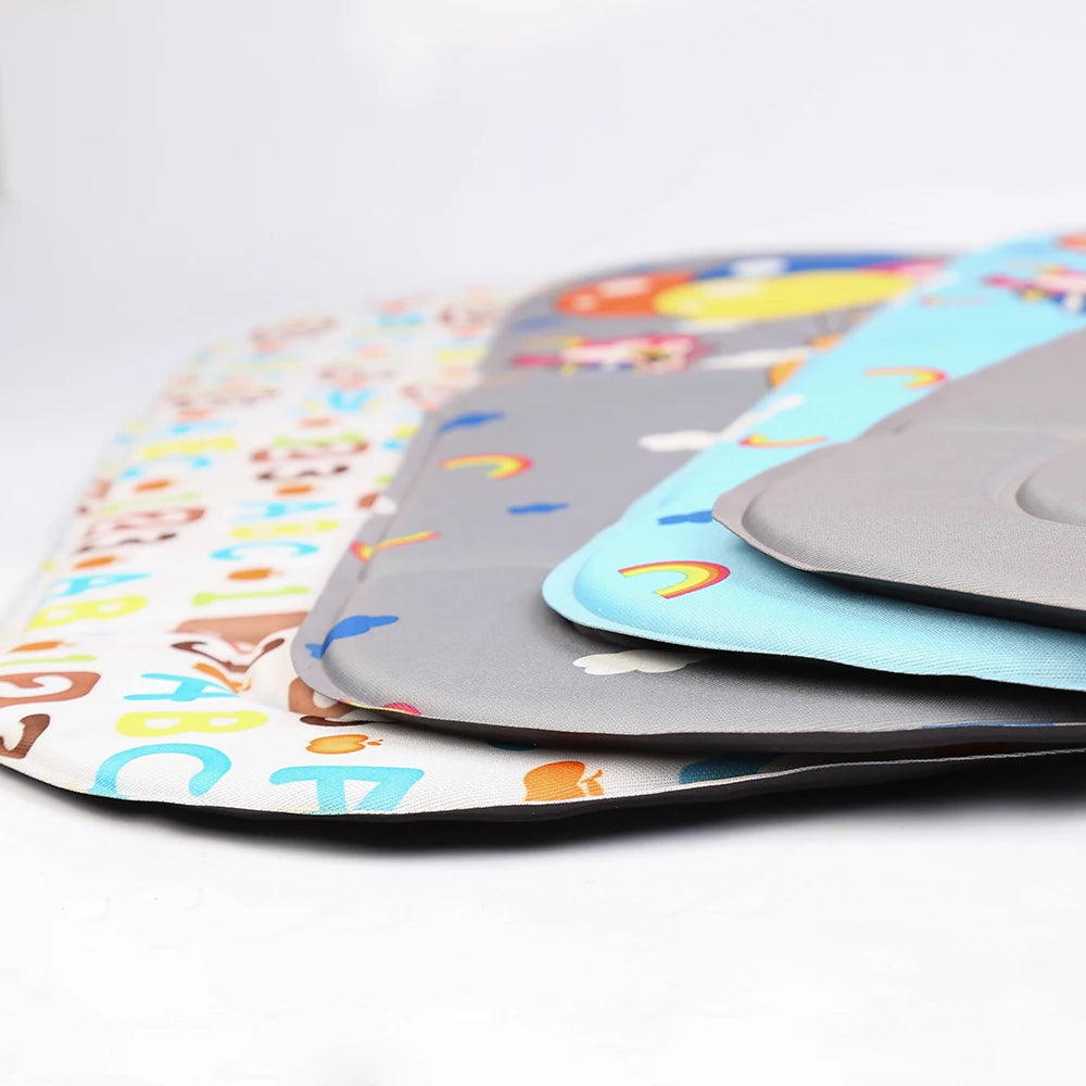 Stroller Cushion Summer Cartoon Seat Pad All-Season Universal Thin Pushchair Pad High Chair Seat Cushion With Back Support