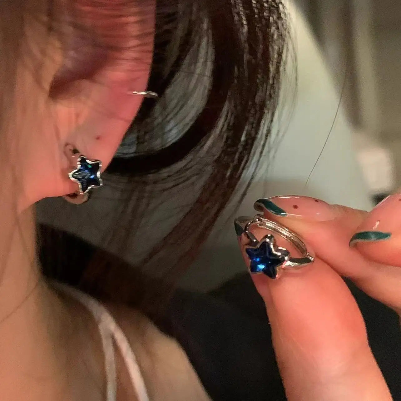 2025 Summer New Artificial Fantasy Crystal Circle Ring Buckle Pendant Earrings for Women's Luxury Jewelry Unusual Accessories