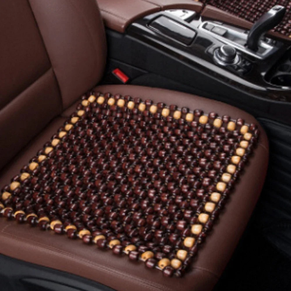 Car Seat Cushion Summer Breathable Cooling Wood Bead Seat Cover Pad Office Massage Cushion Air Ventilation Mesh Mat Cushion Pad