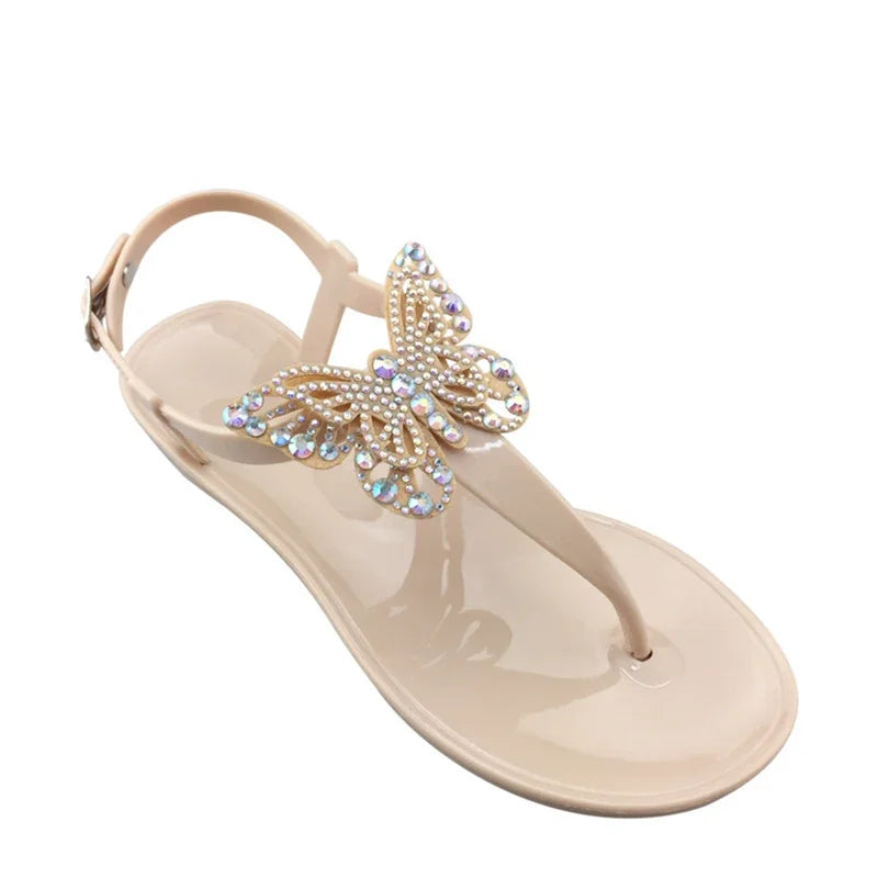 Comemore Clear Shoes Ladies Jelly Shoes Beach Vacation Sandals 2026 New Simple Trendy Flat Shoe Women Flip Flops Chaussure Femme