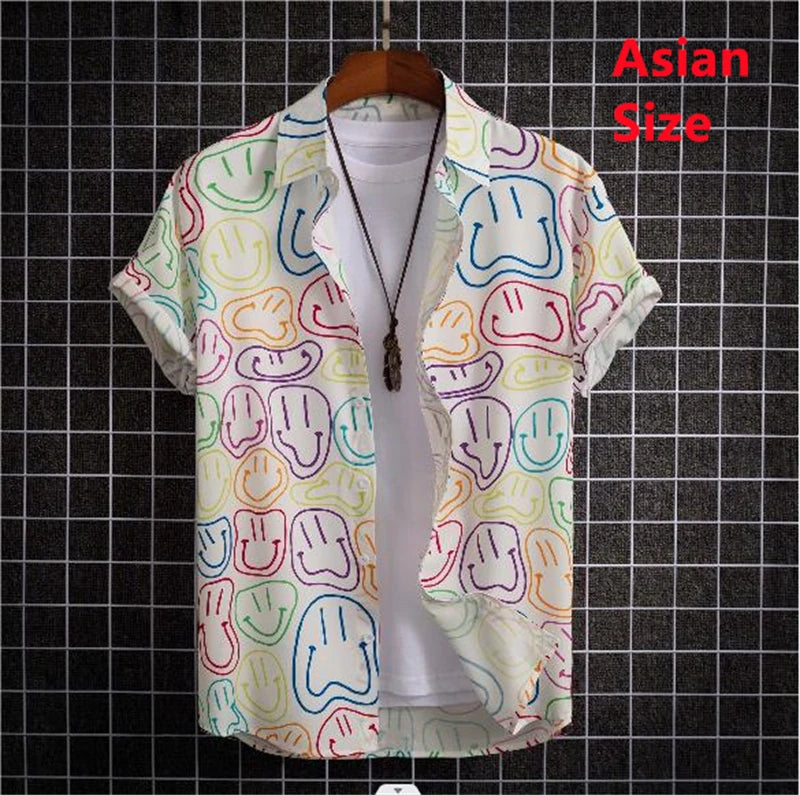 Summer Flower 3D Print Top Men's Summer Hawaii Beach Shirts Outdoor Party Men's Breathable Short Sleeve Street Social Apparel