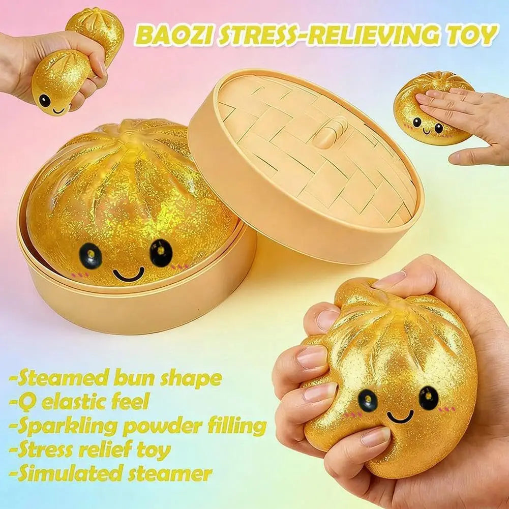 Glitter Dumpling Mystery Box: 10 Colors Random Stress Balls, Aesthetic Desktop Sensory Toy, Creative Office Fidget Gift