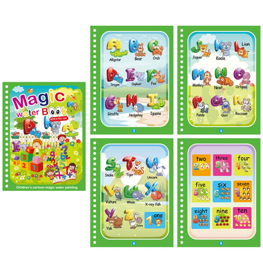 Children Water Coloring Book Kids Montessori Reusable Coloring Book Magic Water Drawing Book Sensory Early Education Toy for Kid