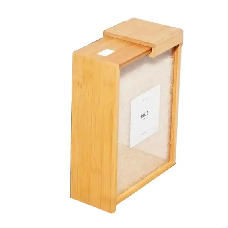 Sturdy Bamboo Kitchen Storage Container Cereal Grain Organizer
