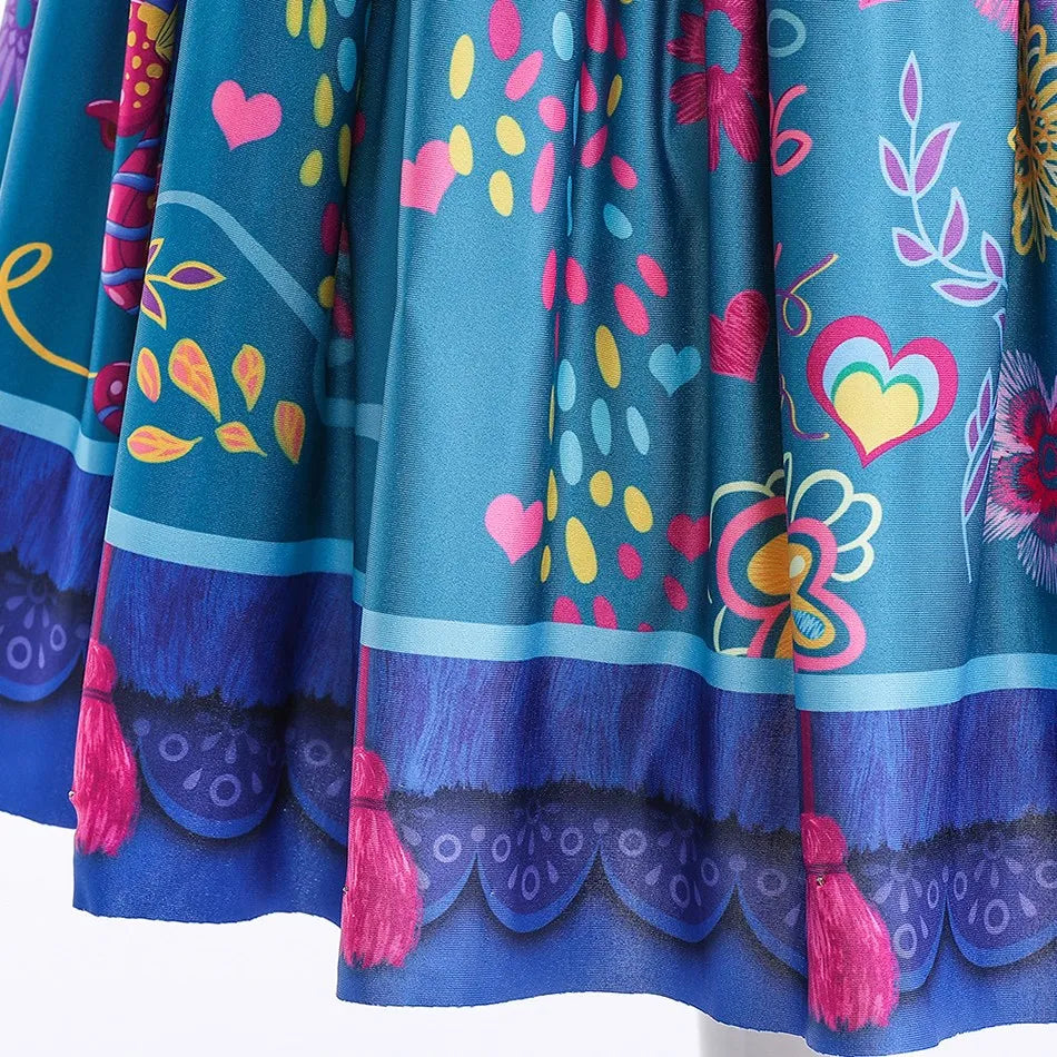 Children Princess Dress Kids Flower Madrigal Cosplay Costume Girls Mirabel Christmas Halloween Clothes Summer Outfit 2-10 Years