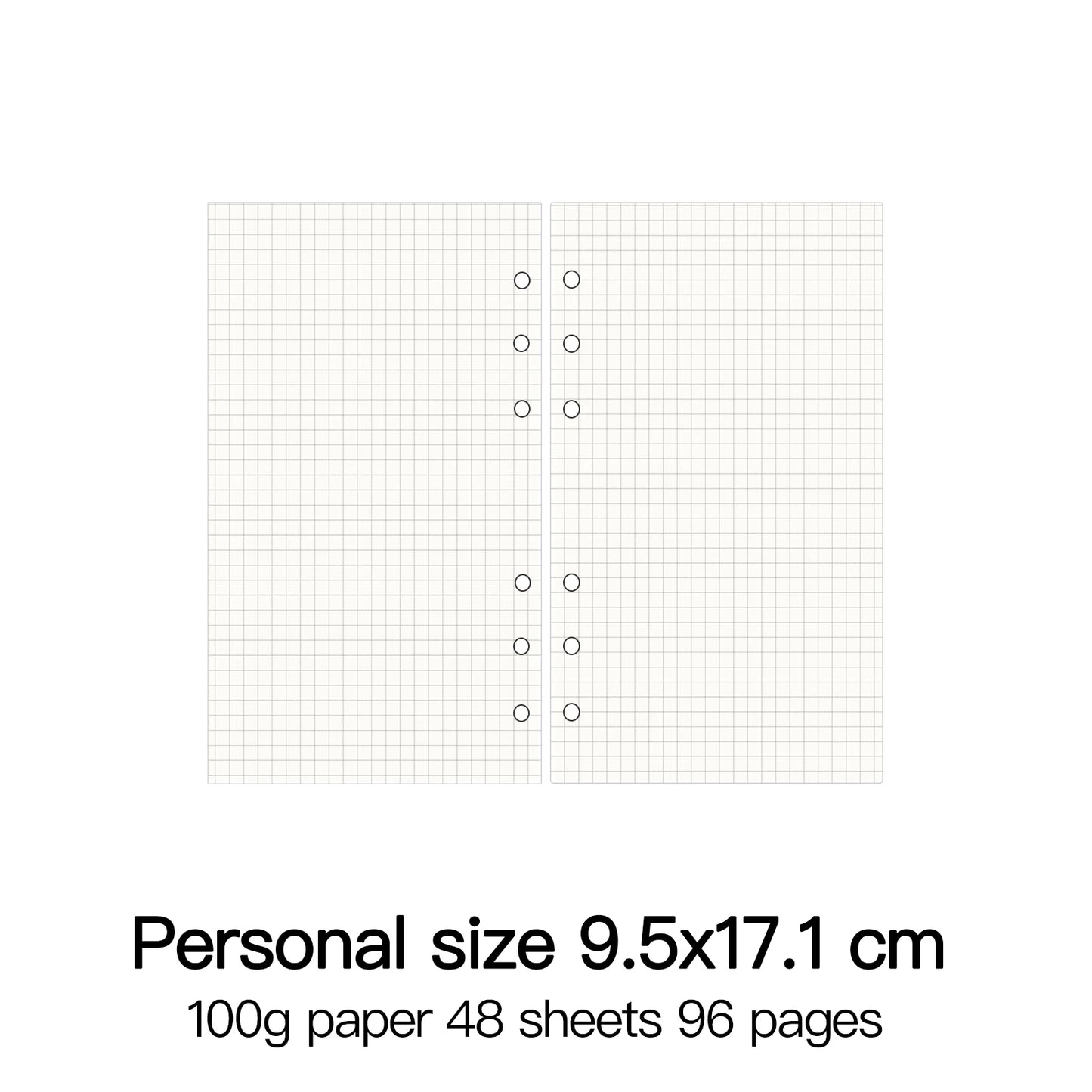 High Quality Ring Binder Notebook A5 Personal A6 A7 A8 Size Insert Refills Loose Leaf Spiral Diary Planner Inner Core 100g Paper