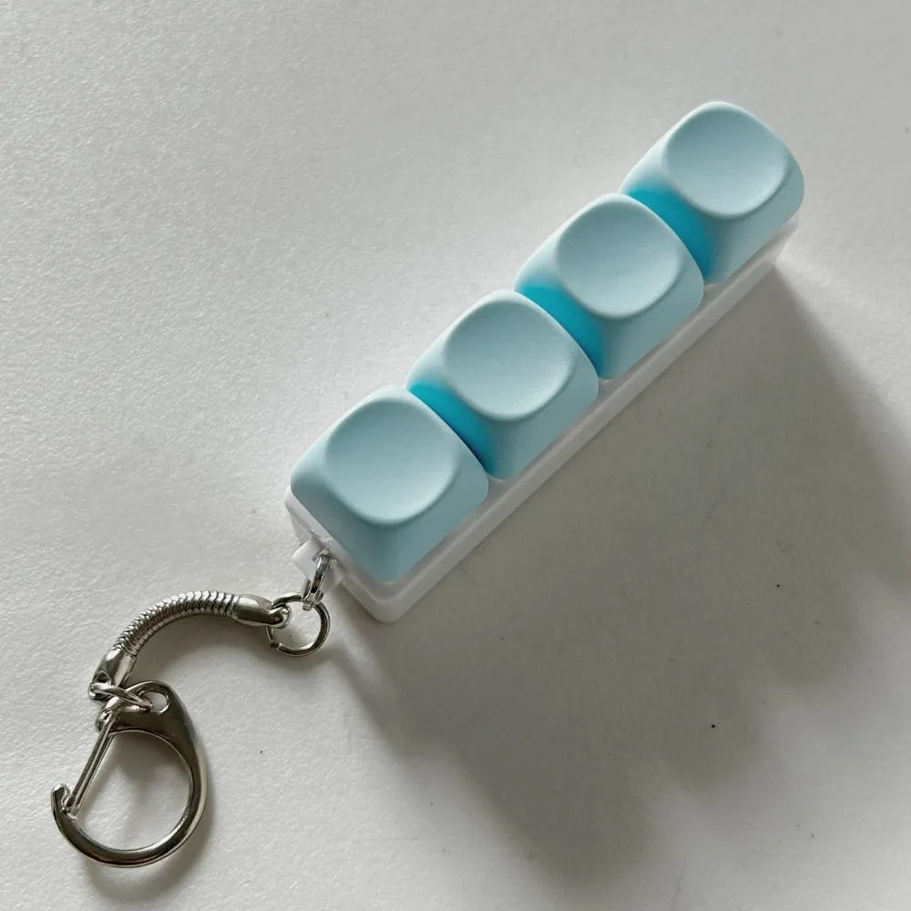 Relaxing DIY Keyboard Fidget Keychain Keycap Keys Button Finger Keyboard Cap 4/9Keys Relief Stress Clicker Toy Adult