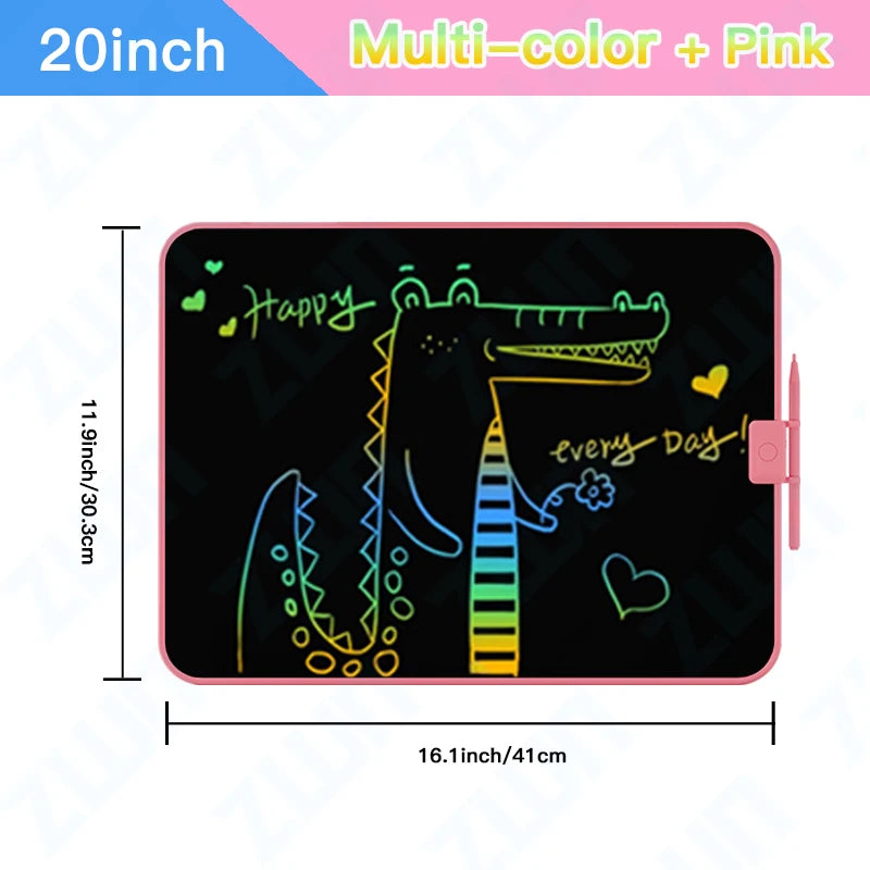 ZWN 12/15/20Inch LCD Drawing Board Writing Tablet Digit Magic Blackboard Art Tools Painting & Education Toys for Kids Gifts