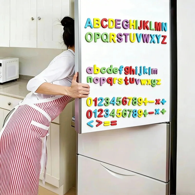 Magnetic Letters Numbers ABC 123 Fridge Magnets Plastic Educational Toy Set for Kids Preschool Learning Uppercase Lowercase Math