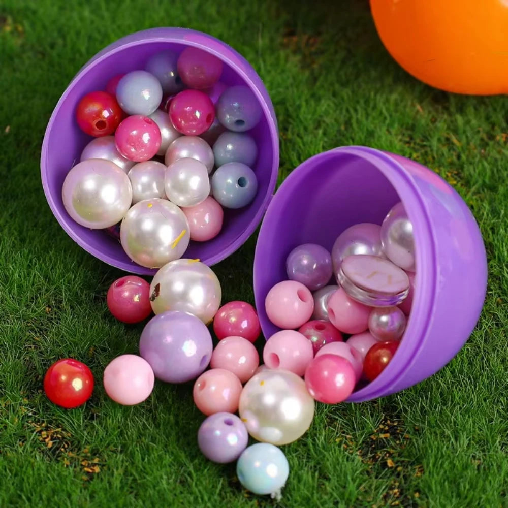 Fillable Easter Eggs Opening Empty Plastic Egg Toys Colorful Candies Gift Packaging Boxes Easter Party Home Decorations