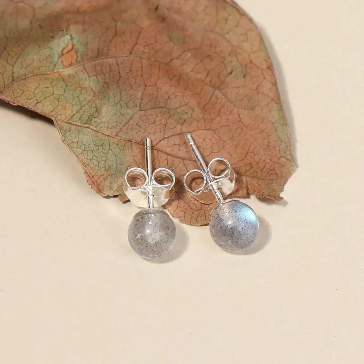 6mm Stone Beads Natural Stone Earrings Earring Stud 925 Sterling Silver Jewelry For Women Party Women's S925 Silver Earrings