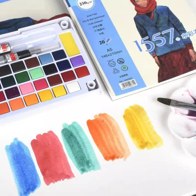 Canson 1557 Watercolor Paper Pad 20 Sheets Artists Beginners Watercolor Sketchbook Drawing Paper 300gsm Cold Press Art Supplies