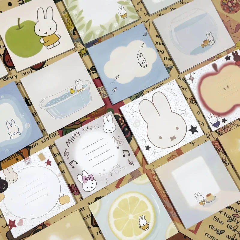80/320 Sheets Miffy Post-it Notes Kawaii Multi-unctional Student Memo Office Message Notes High Appearance Sticker Gifts