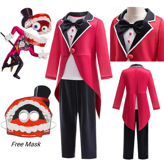❤The Amazing Digital Circus Kids Cosplay Costume Queen Costume Clown 3Pcs Outfits Digital Pomni Role Play Costume Halloween★❤★