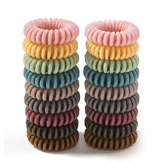 18pcs Telephone Wire Hair Bands Small Korean Large Autumn And Winter Thickened Without Trace Female Children Durable Tie Hair