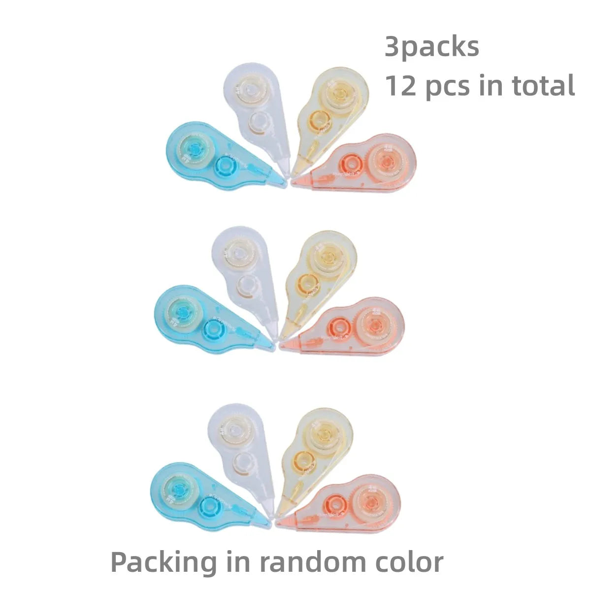 4/12pcs 13.1 Ft  Correction Tape Tear-Resistant Tape Bulk for School, Office, Note Taking, Journal(Tape Width 0.16in)