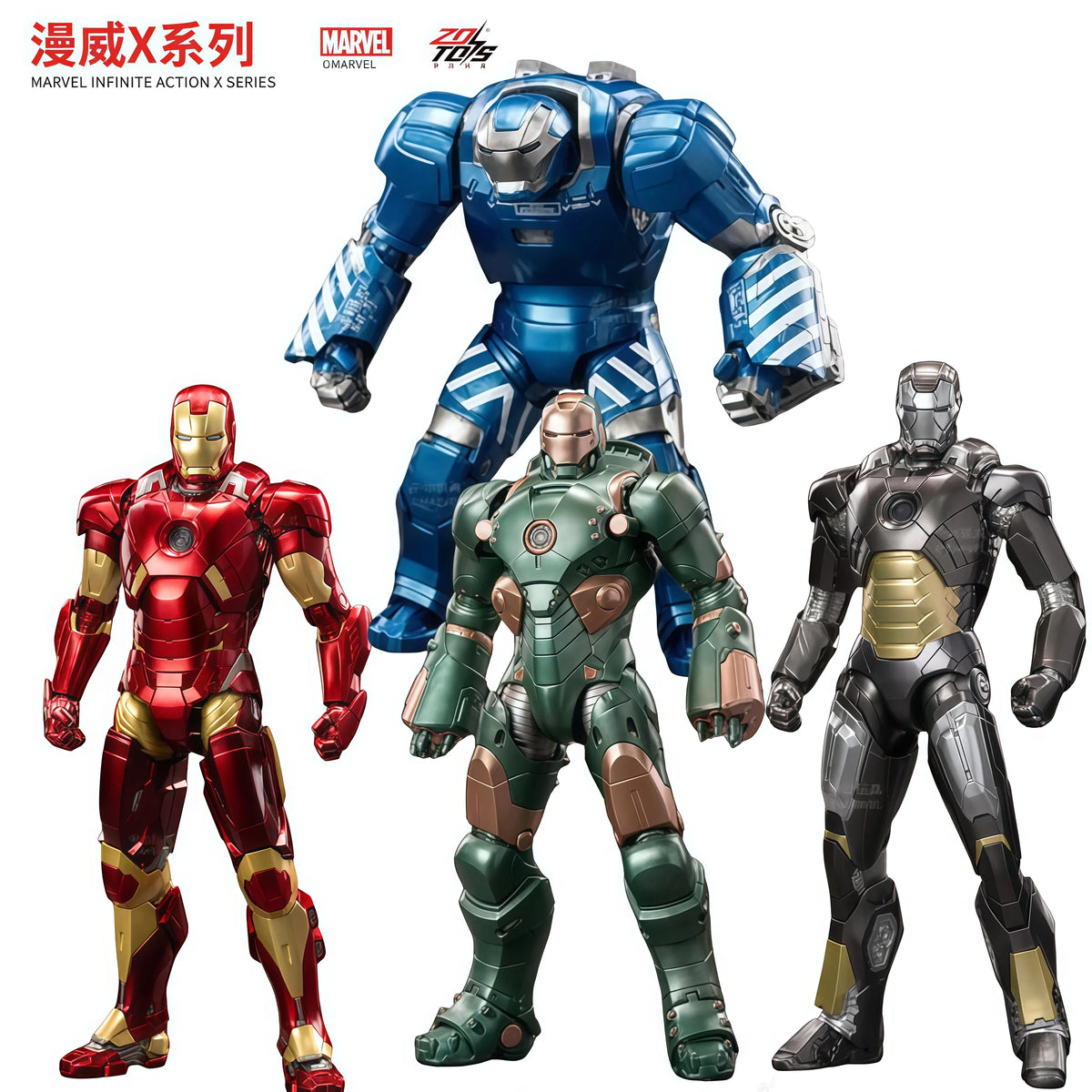 Original ZD Toy Iron Man MK9 MK12  MK16 MK17 MK21 MK22 MK24 MK35 MK37 MK41 MK47 MK50 MK85LED Action Figure Garage Kit Boy's Gift