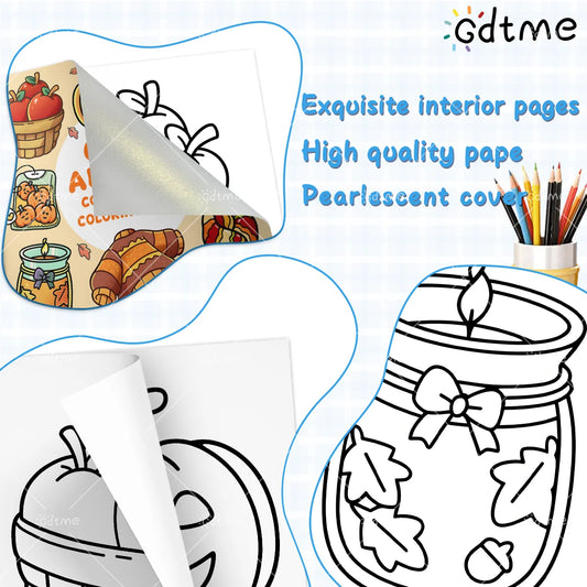 COZY AUTUMN Coloring Book for Adults Featuring 24Page Cute Cozy Daily Activities for Relaxation Kids DIY Painting Drawing Books