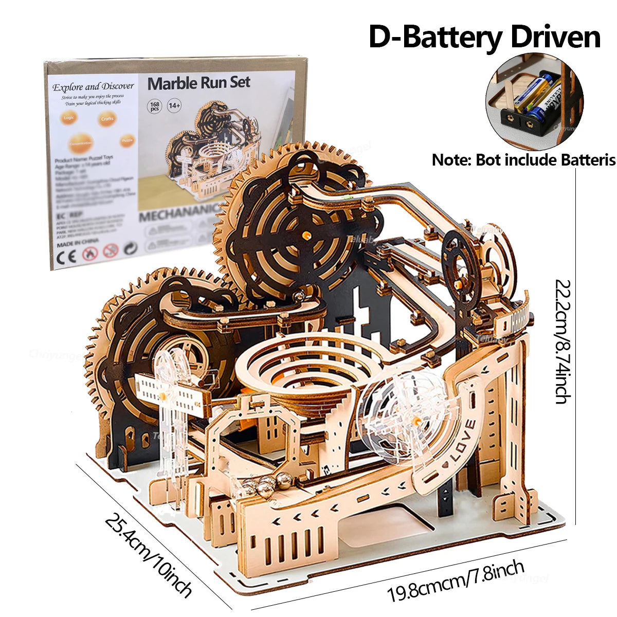 3D Wooden Puzzle DIY Marble Run Building Model Kit STEM Educational Construction Toys for Kids Adults Teens Boys Girls Gifts