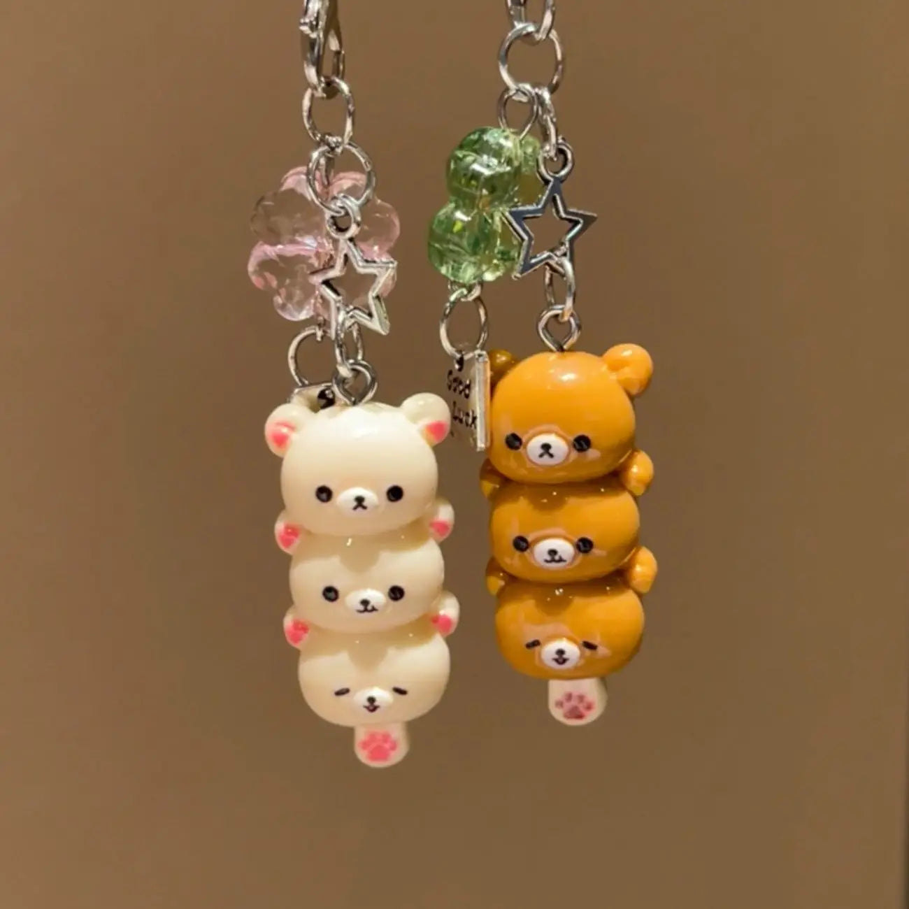 Cute Bear Phone Charms Pendant Kawaii Anime Keychain Accessories For Keys Schoolbag iPhone 17Promax Airpods Ins Korea New Y2K