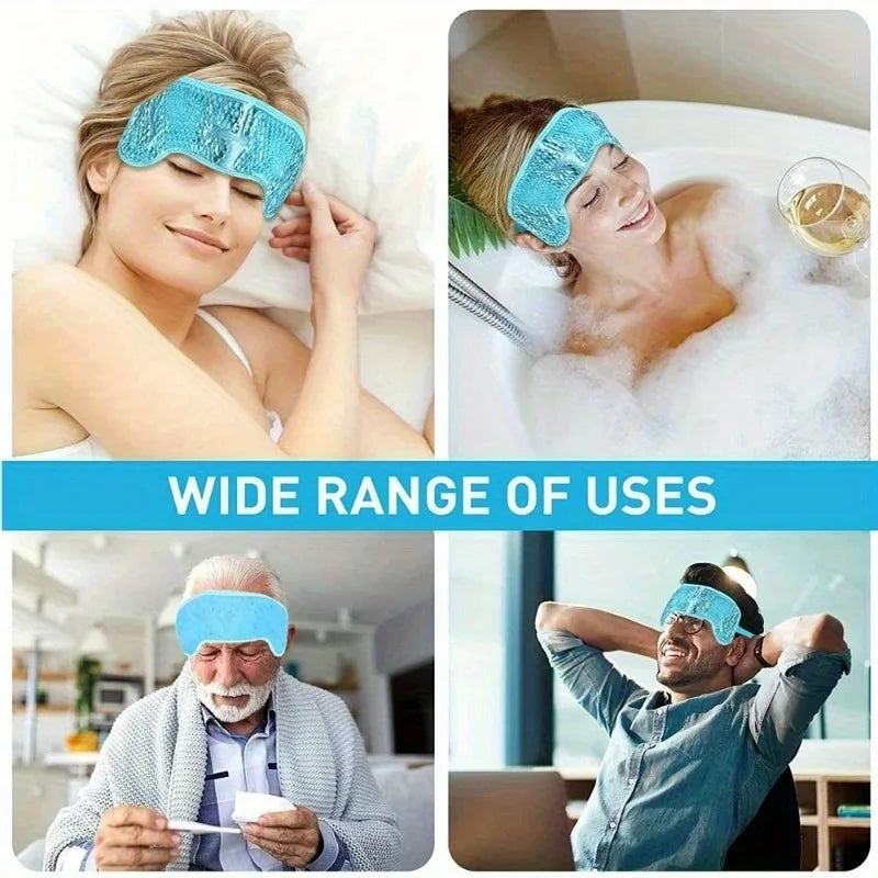 Reusable Hot/Cold Gel Forehead Ice Pack - Soft Cooling Pad for Head Comfort - Home, Office & Outdoor Use - Summer Essential