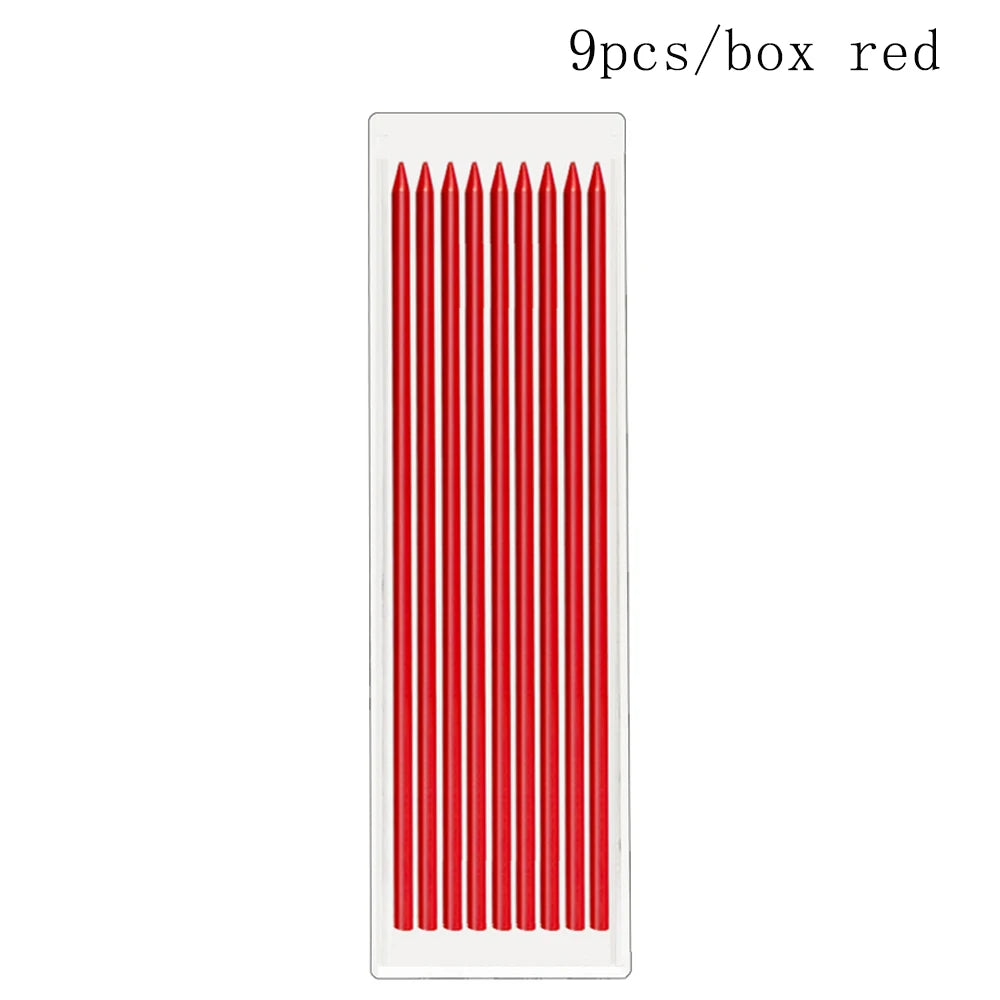 6Colors 2.8mm Metal Solid Carpenter Mechanical Pencil with Sharpener 2B Lead Core Deep Hole Construction Marking Scriber Tool