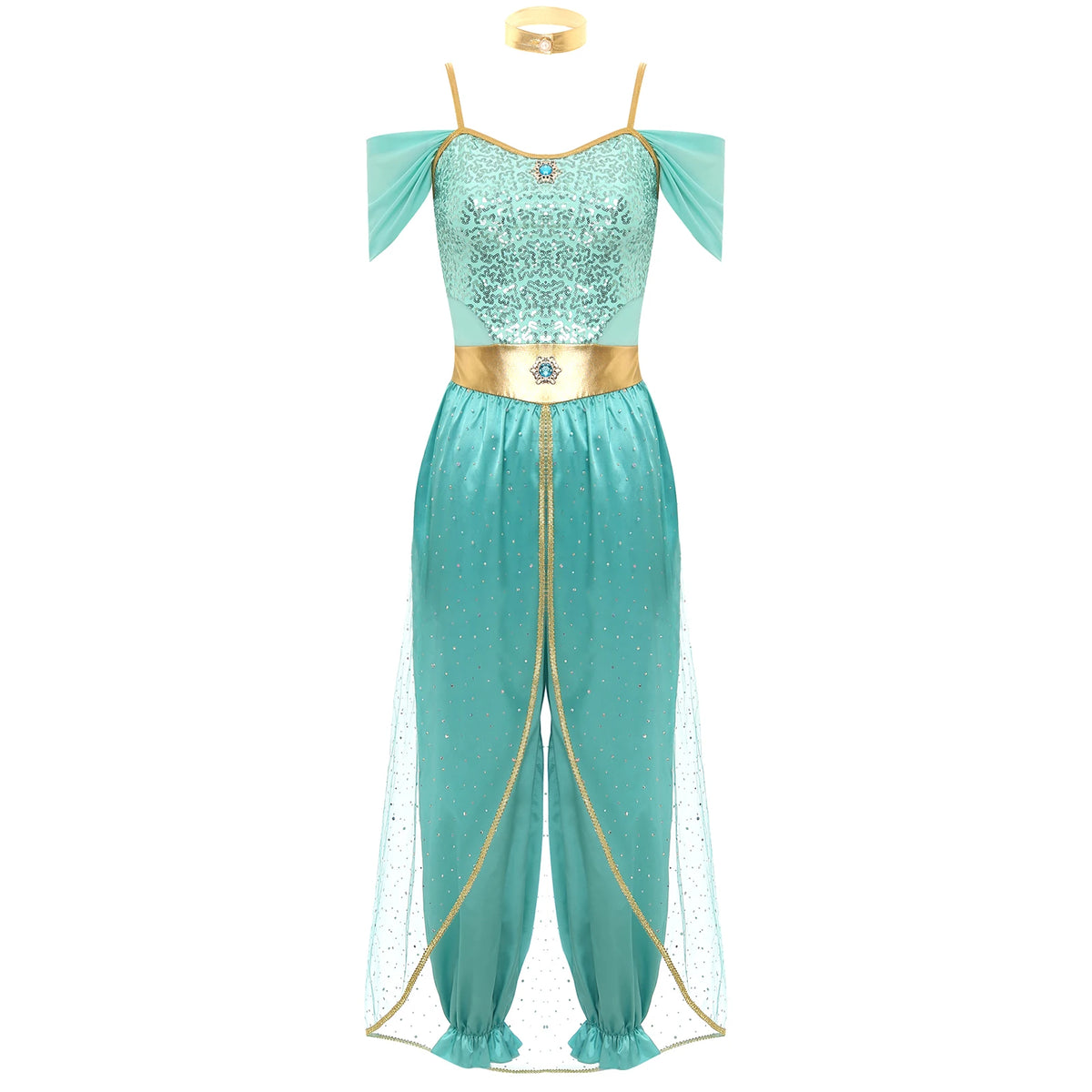 Festival Arabian Princess Costumes Indian Dance Embroider Bollywood Jasmines Costume Party Halloween Cosplay Jasmines Outfit