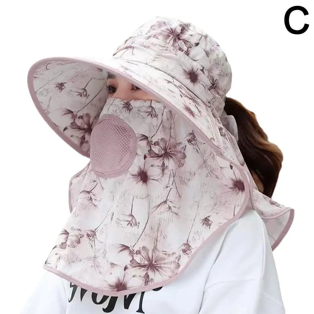 2025 New Wide Brim Sun Hat Face & Cooling Gel Band For Outdoor Wide Brim UV Protection Mesh Sunscreen Hat