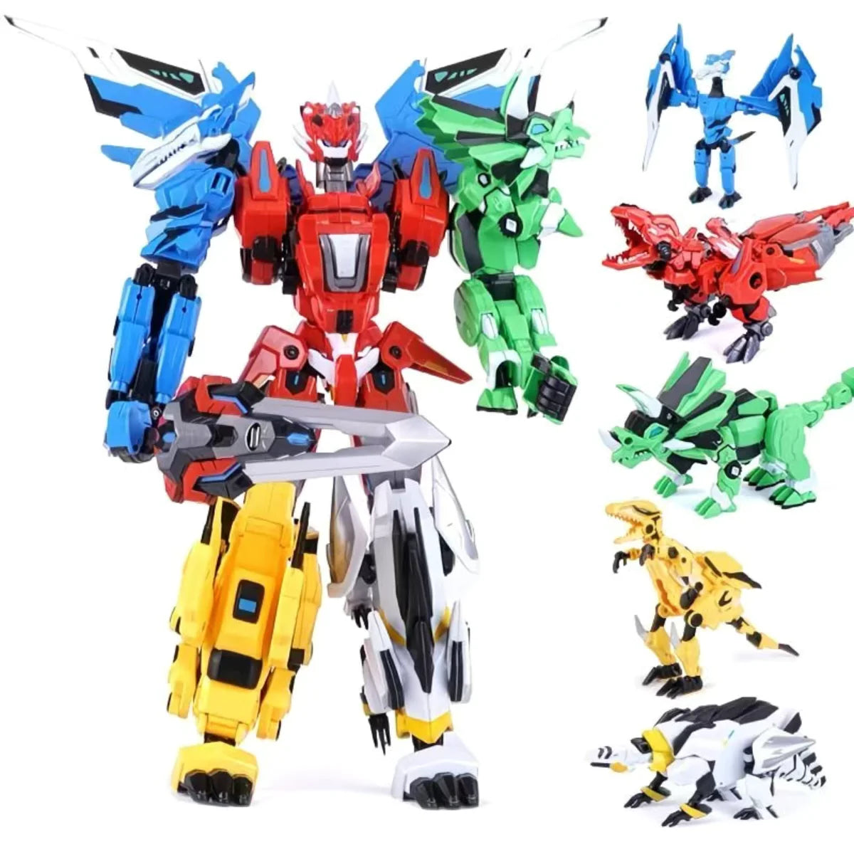 5in1 Dragon God Transformer Robot Feilong 2 Action Figure 38cm Deformation Plastic Toy Christmas Gift For Boys Kids