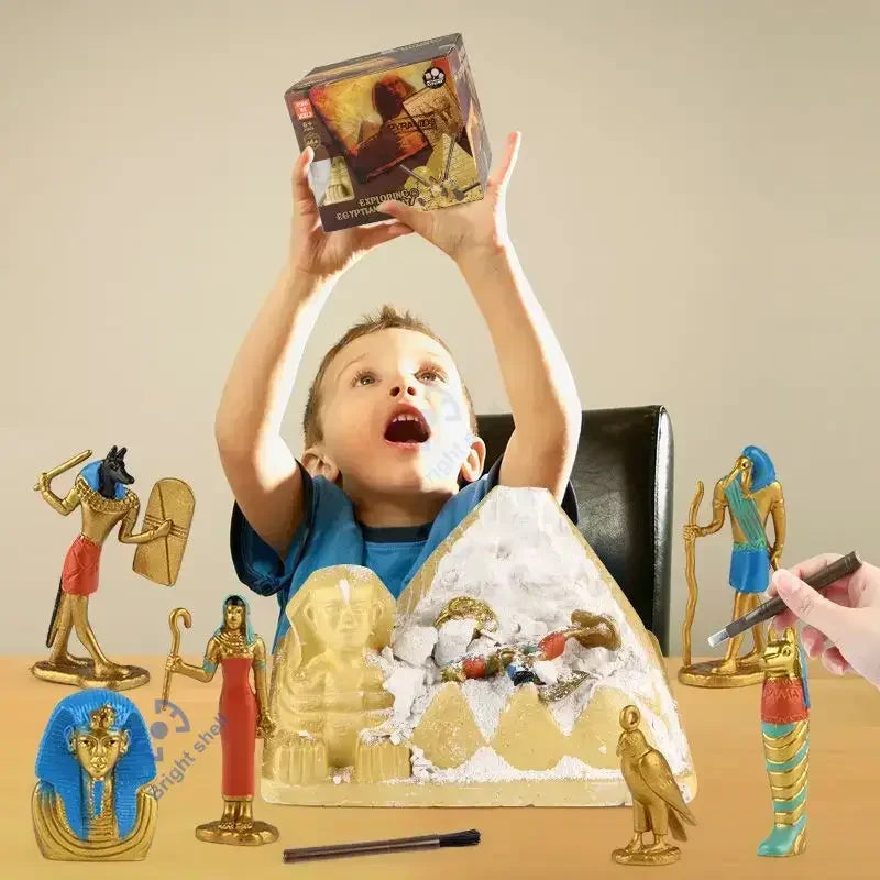 Pyramid Kids Toy Dinosaur Volcano DIY Fossil Archaeology Excavation Kit Skeletons Dig Stem Science Educational Toys for Children