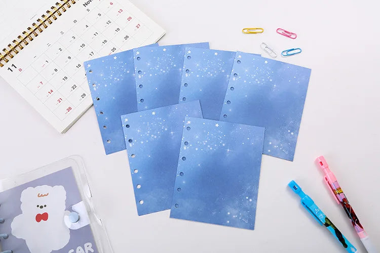 A7 Widening Colouful Notebook Refill Spiral Binder Inner Page Grid Diary Agenda PlannerSchool Stationery