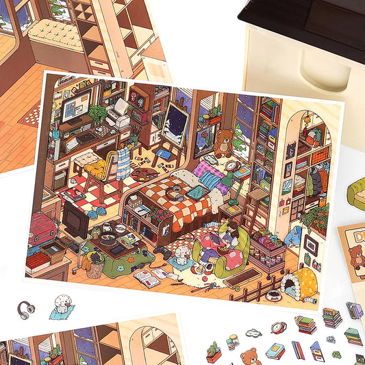 Kawaii leisure suite  3D Home Diary Landscape Sticker  DIY Pocket Cabin Scene Christmas gifts ﻿