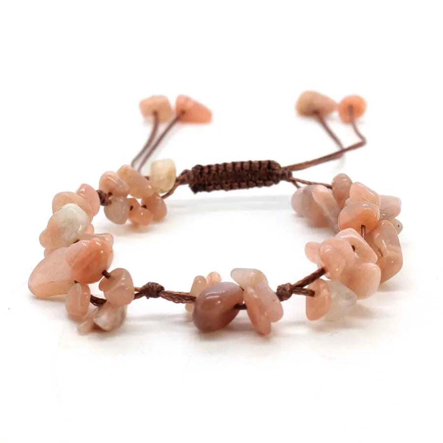 Macrame Crystal Chip Stone Braided Bracelets For Women Girls Natural Amethyst Quartz Gemetone Weave Adjustable Bracelet Jewelry
