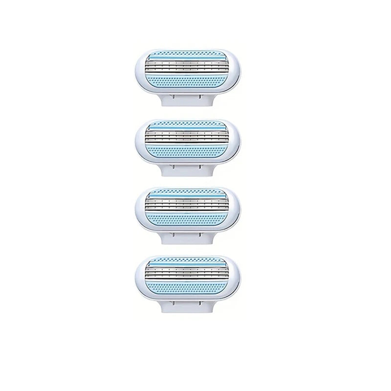 1 Handle + 4/8 Blade Women Safety Razor Blades Face/ Leg/ Armpit/ Bikini Beauty Hair Removal Shaving Compatible Venus Shaver