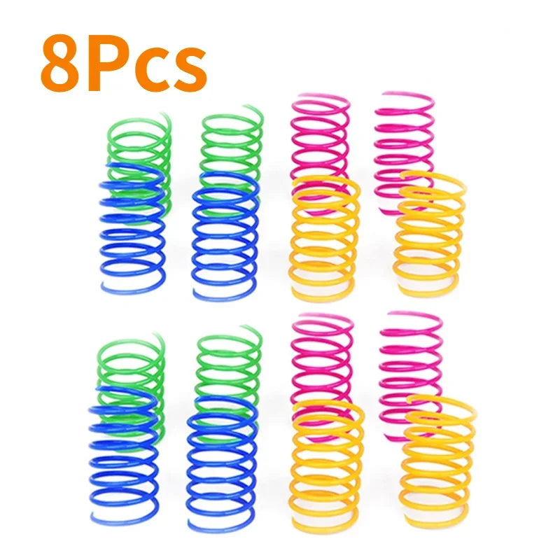 Colorful Plastic Spring Cat Toy Jumping Interactive Pet Supplies Scratch-Resistant Bite-Resistant for Cats