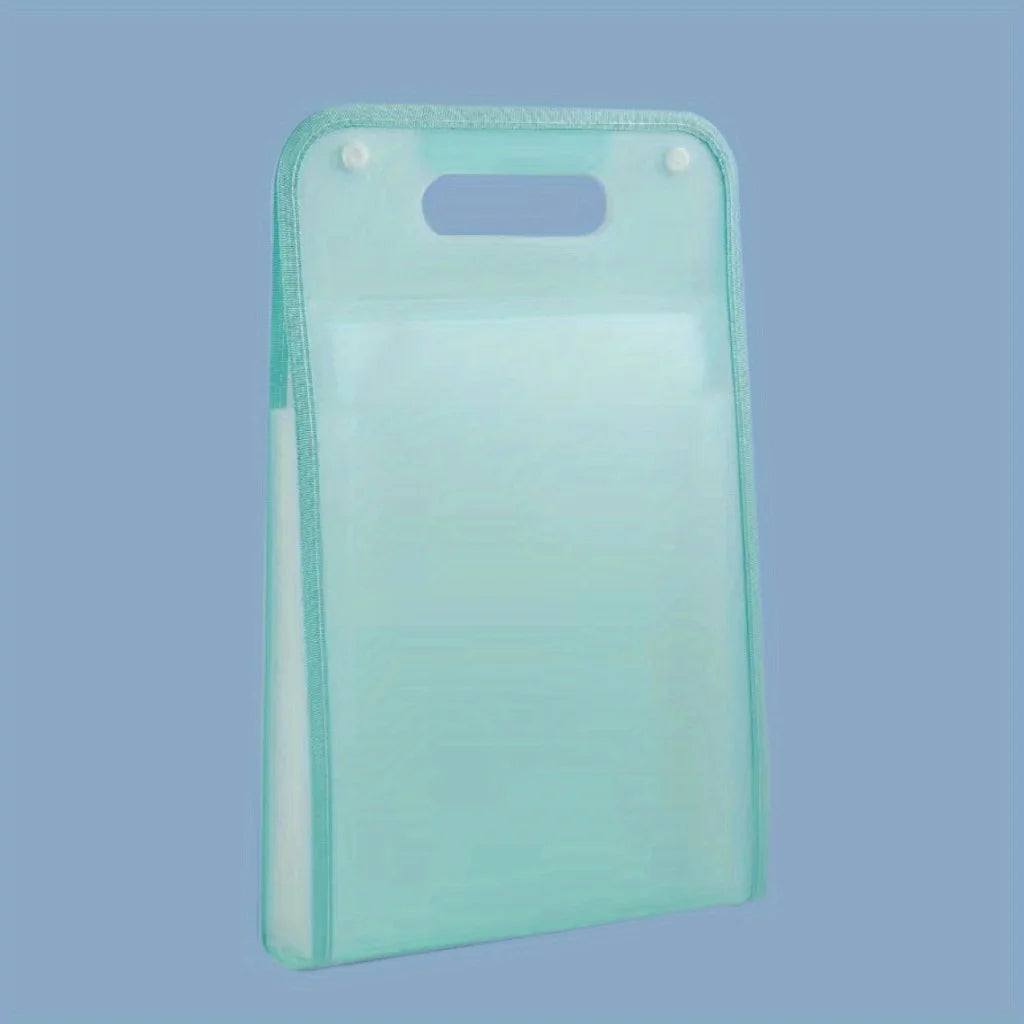 1 A4 Macaron vertical binding file bag Student test paper storage bag 13 cell portable organ bag, office school supplies