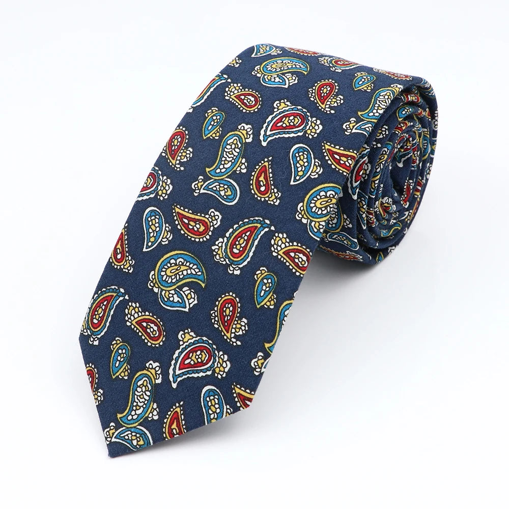 New Floral Elegant Tie For Men Women 100% Cotton Beautiful Flower Paisley Necktie Narrow Skinny Cravat Wedding Casual Corbatas