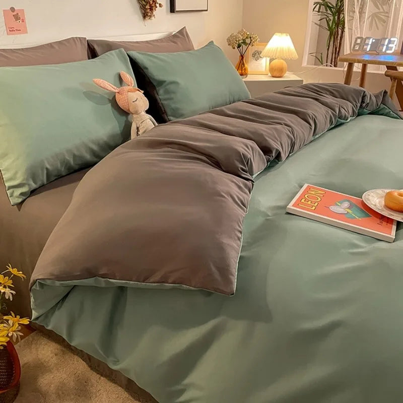 2025 New Solid Color Duvet Cover Double/Queen Size Anti-Mite Durable Comforter Cover Simple Durable (No Pillowcase)