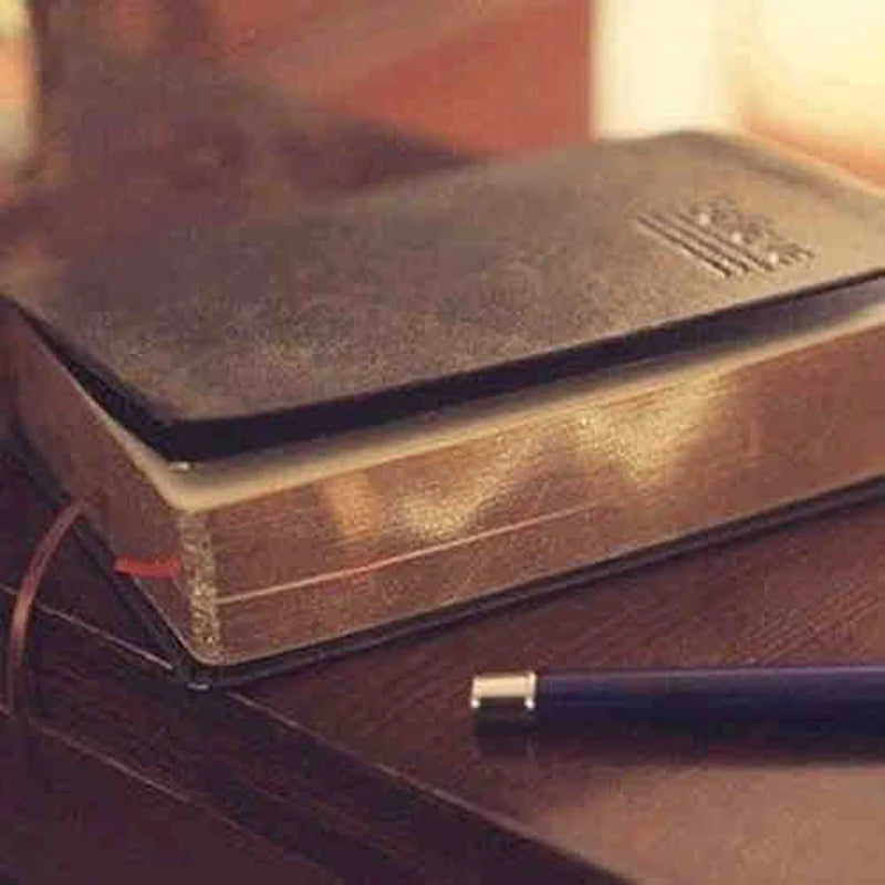 Vintage Thick Leather Bible Notebook Blank Diary Book Retro Zakka Paper Journals Agenda Planner Notepad Stationery Gift Supplies