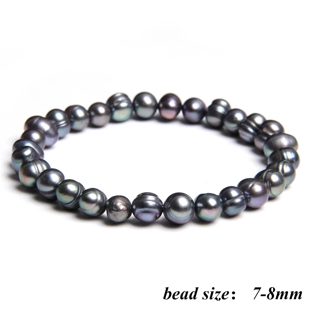2024 New Natural Freshwater Pearl Stretch Bracelet Elegant Retro Female Pearl Bracelet High Quality Jewelry Gift For Women