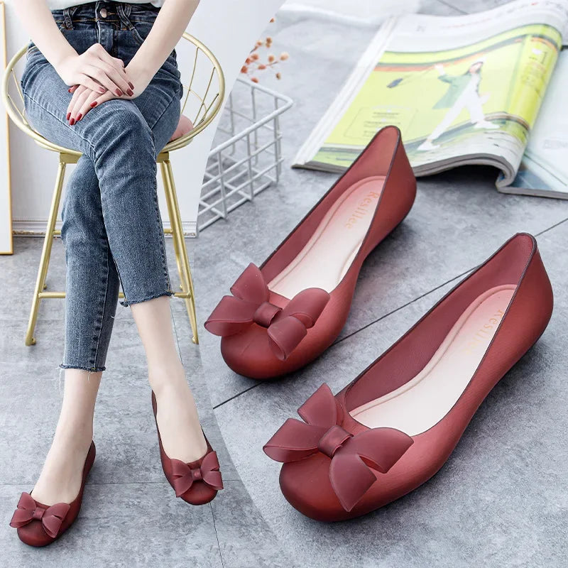 Casual Jelly Shoes Beach Sandal Woman Luxury Loafer Female Beige Shallow Mouth 2023 New Summer Platform Wedge Heels Autumn Black