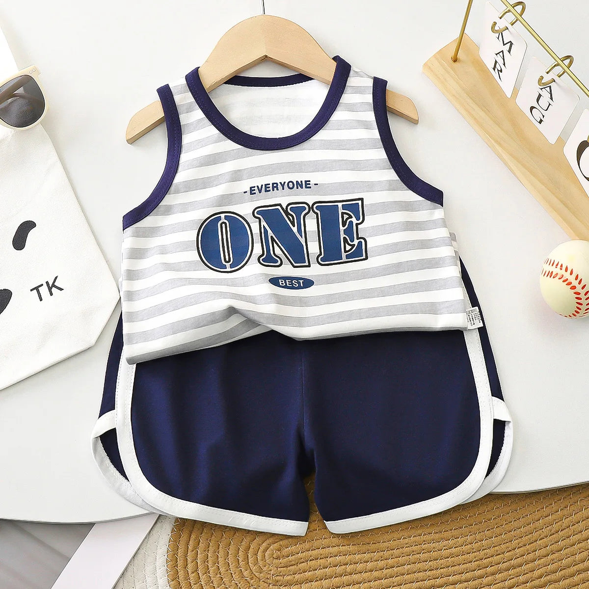 2pcs/set Childrens Vest Shorts Suit Cotton Summer New Clothes Boys Baby Summer Breathable Clothes Kids Girl T-shirt+shorts Pants