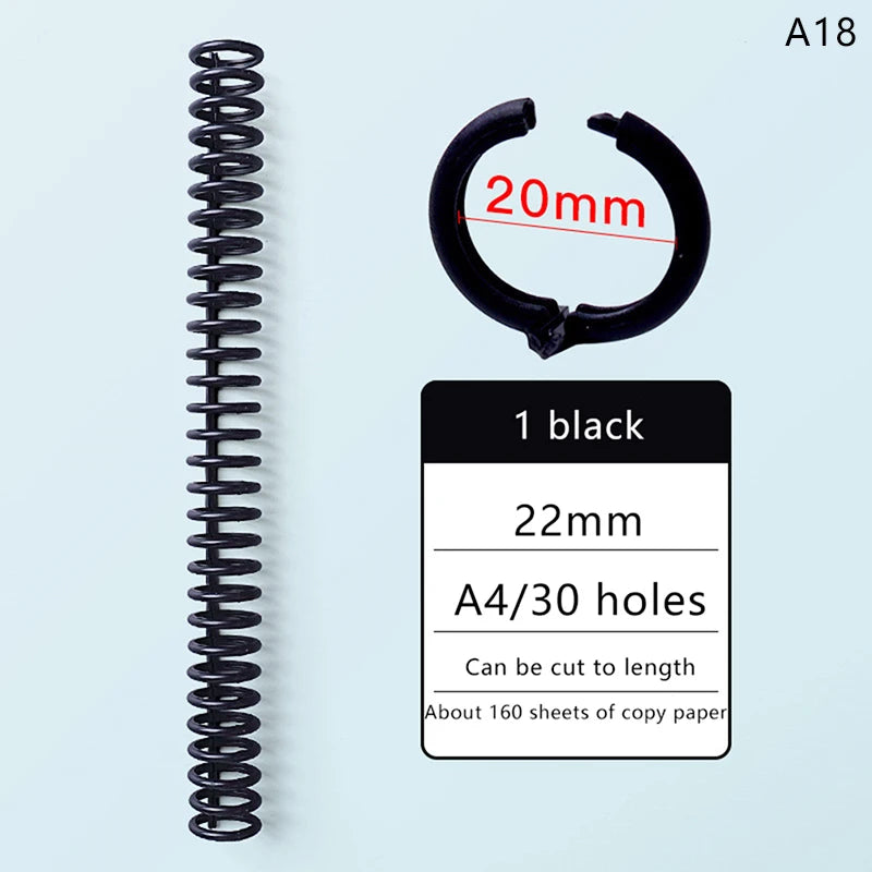 1 Pc 30 Holes Loose-leaf Plastic Binding Ring Spring Spiral Rings Binder Strip For A4 Paper Notebook Stationery Office Supplies