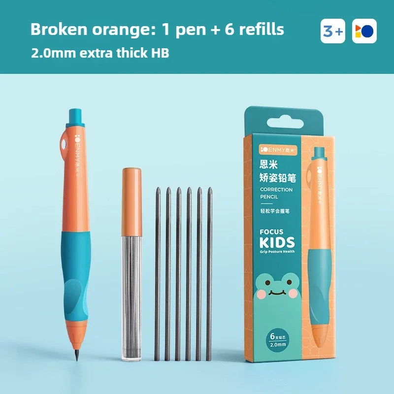 ENMY 2.0mm Mechanical Pencil Set Posture Correction Anti-Break Lead for Kids Children Writing School Supplies Korean Stationery