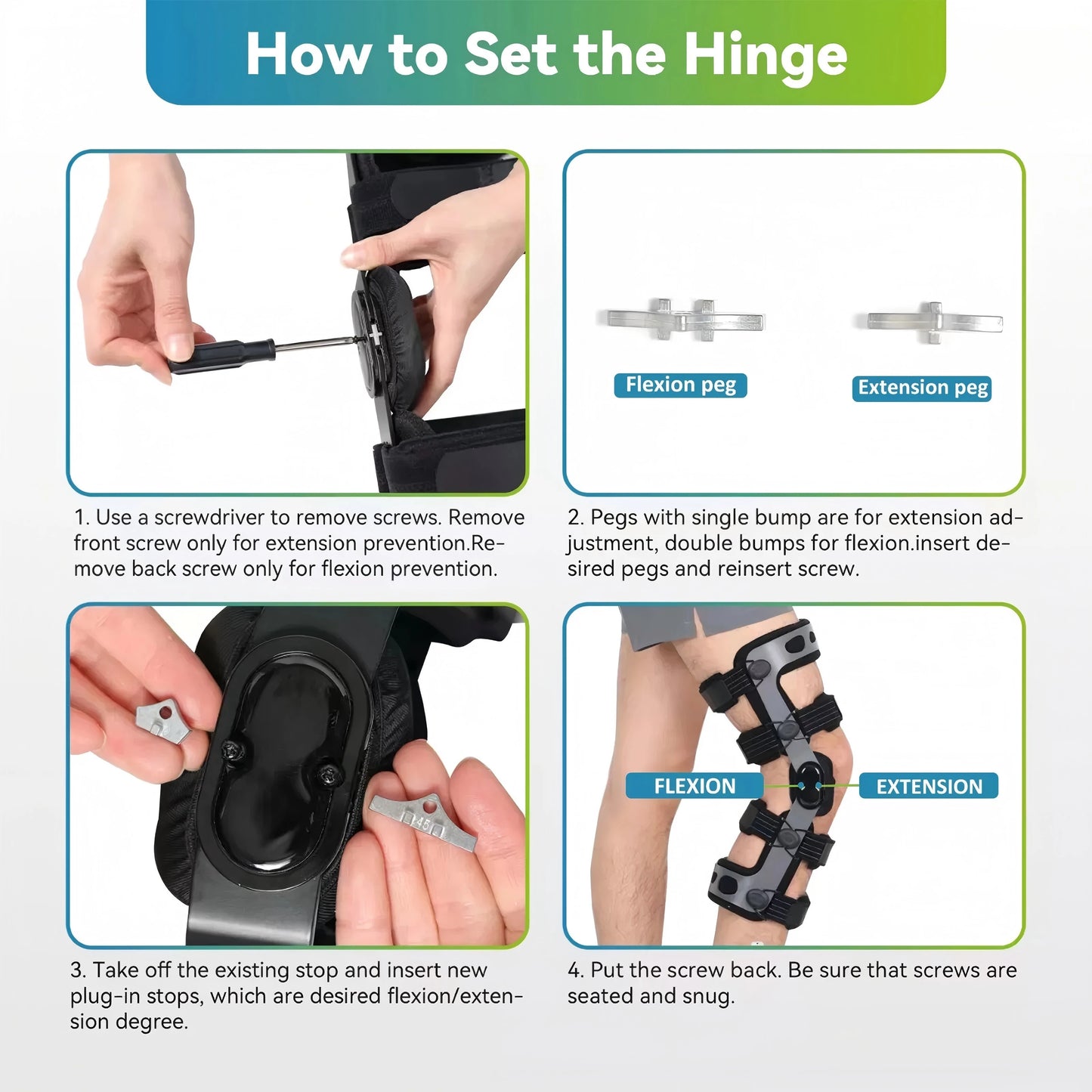  All-in-One Knee Support Brace,ACL,MCL,PCL,Ligament & Meniscus Tear Protection-Injury Preventive Hinged Brace for Men & Women