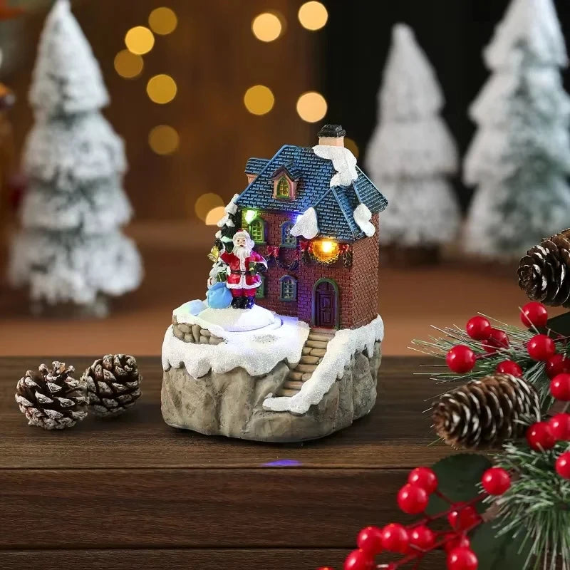 Creative Christmas Party Rotating Music Box Home Decoration Gift for Kitchen Room Window Christmas New Year's Desk Decor Favors
